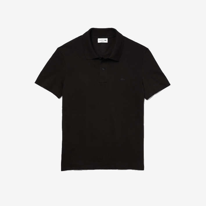 hombres Lacoste 6F24598 negro 031 Polo slim fit de piqué de algodón orgánico elástico