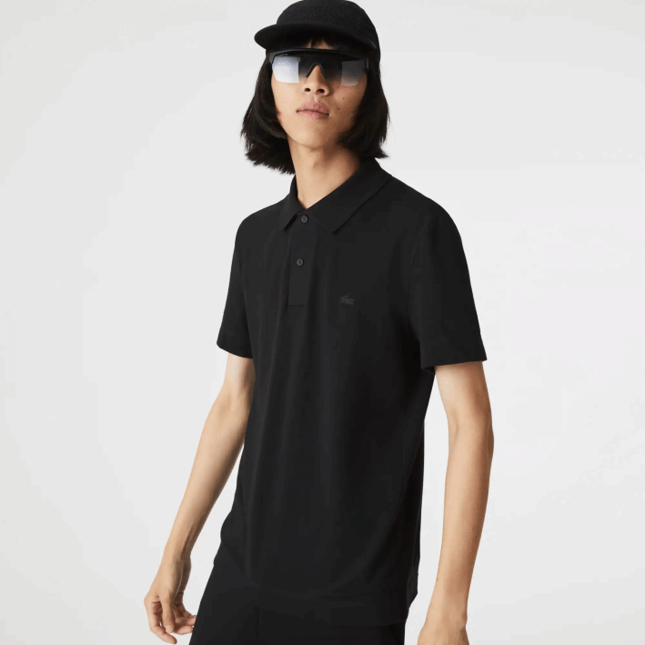 hombres Lacoste 6F24598 negro 031 Polo slim fit de piqué de algodón orgánico elástico