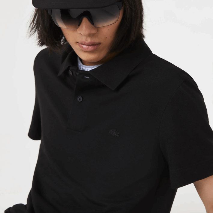 hombres Lacoste 6F24598 negro 031 Polo slim fit de piqué de algodón orgánico elástico