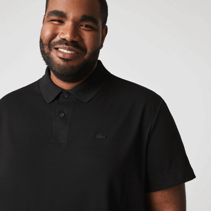 hombres Lacoste 6F24598 negro 031 Polo slim fit de piqué de algodón orgánico elástico