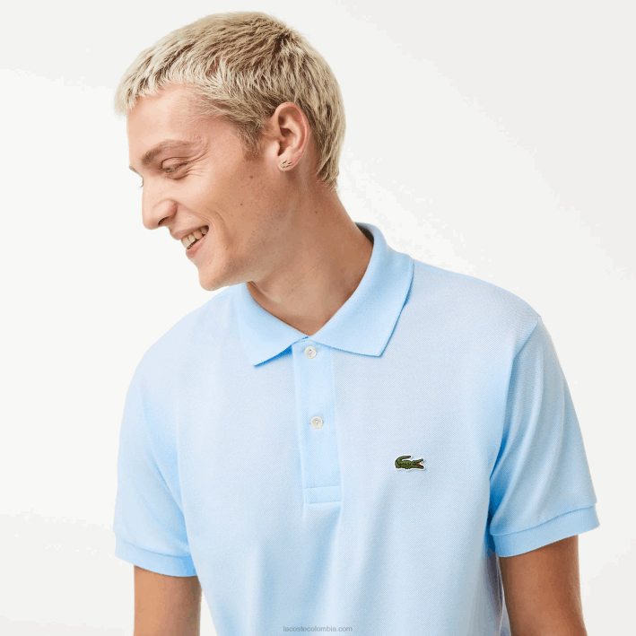 hombres Lacoste 6F2461 azul claro t01 polo original l.12.12