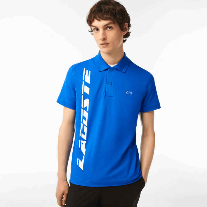 hombres Lacoste 6F24625 azul k1q polo de piqué de corte regular con logo