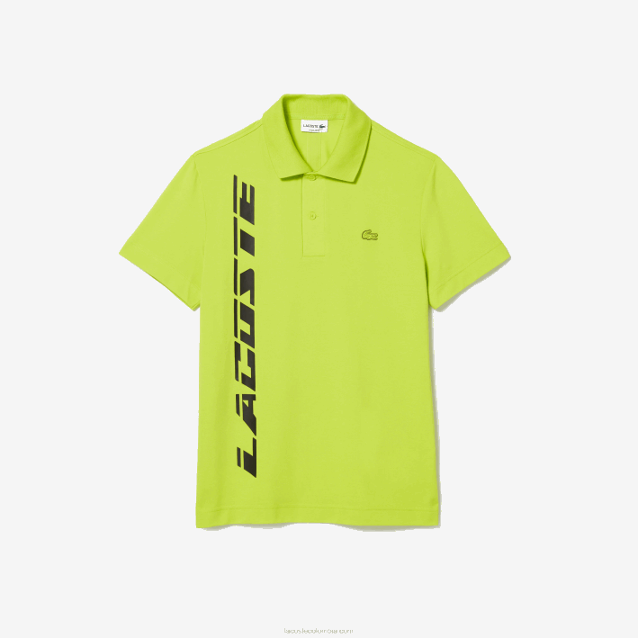 hombres Lacoste 6F24627 amarillo 90v polo de piqué de corte regular con logo