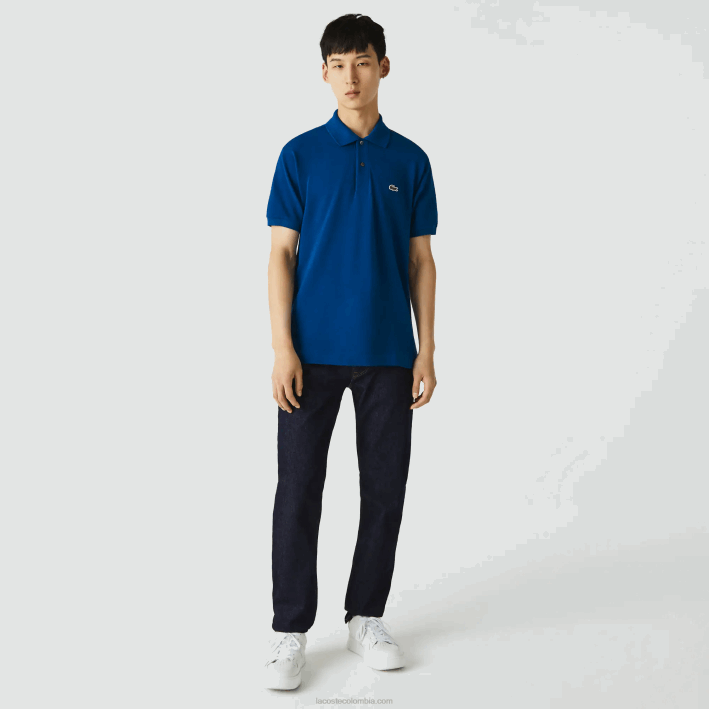 hombres Lacoste 6F24642 azul z1g polo original l.12.12