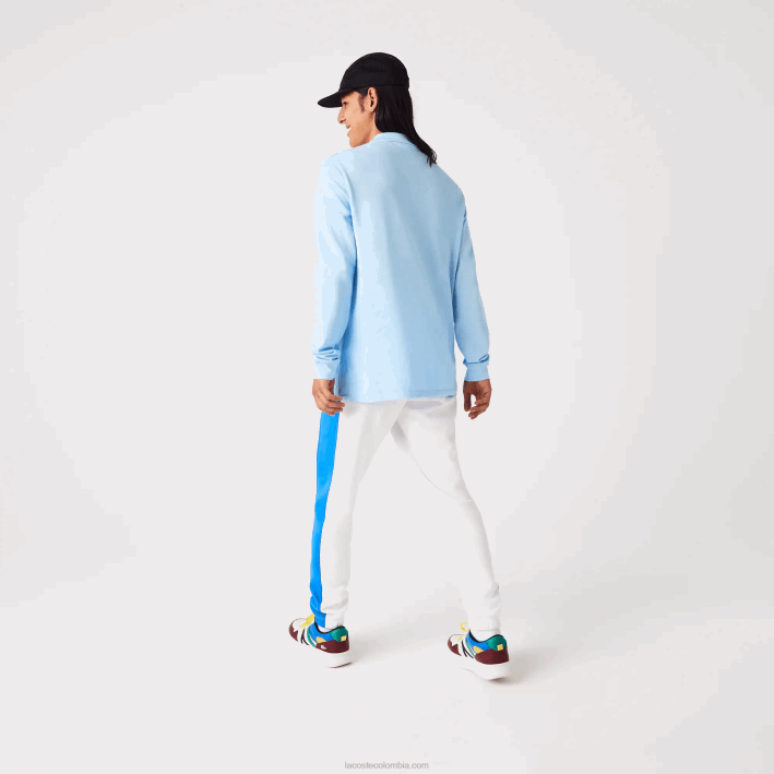 hombres Lacoste 6F24643 hbp azul polo de manga larga original l.12.12