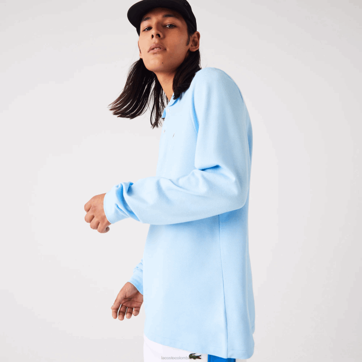 hombres Lacoste 6F24643 hbp azul polo de manga larga original l.12.12