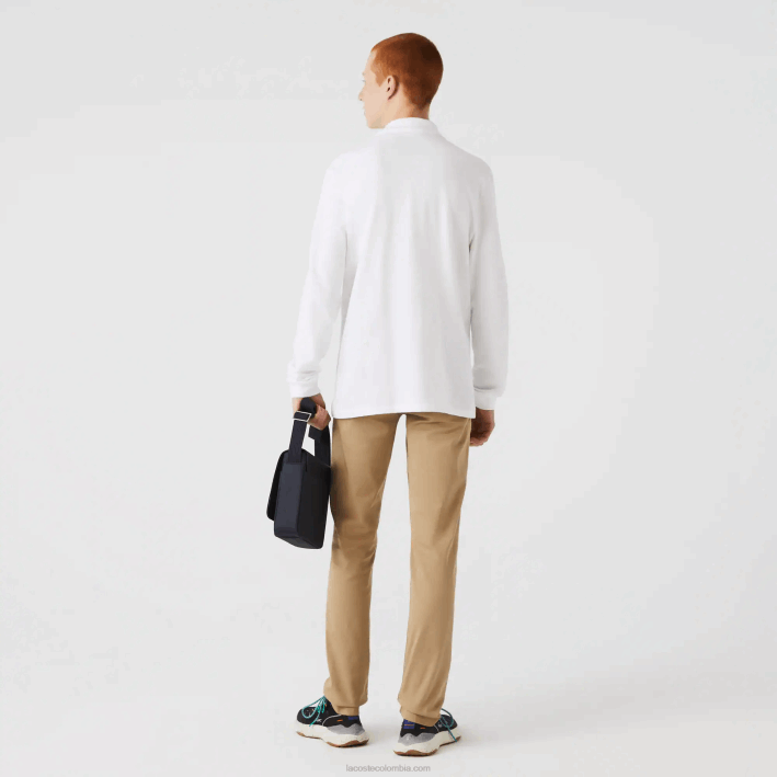 hombres Lacoste 6F24644 blanco 001 polo de manga larga original l.12.12