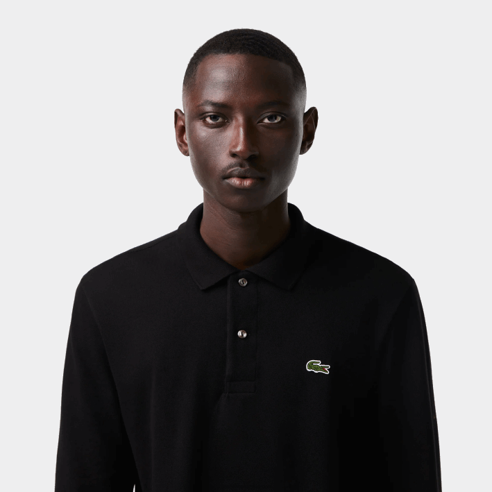 hombres Lacoste 6F24645 negro 031 polo de manga larga original l.12.12