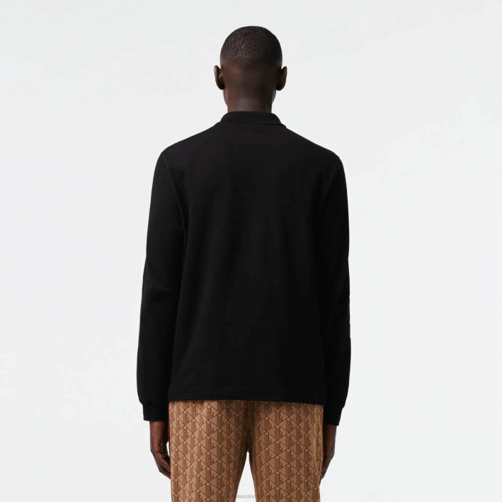 hombres Lacoste 6F24645 negro 031 polo de manga larga original l.12.12