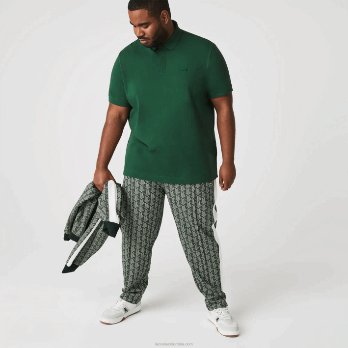 hombres Lacoste 6F24658 verde 132 polo de piqué de algodón elástico smart paris
