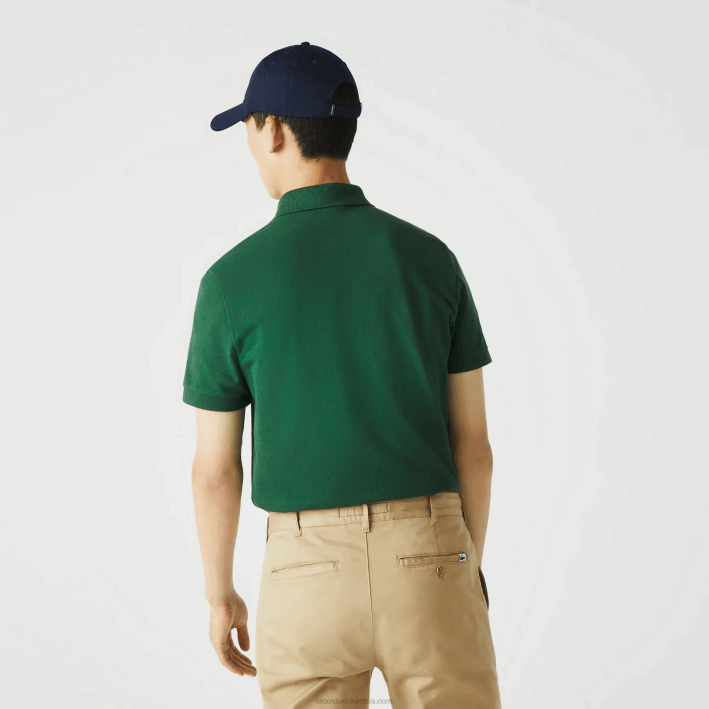 hombres Lacoste 6F24658 verde 132 polo de piqué de algodón elástico smart paris
