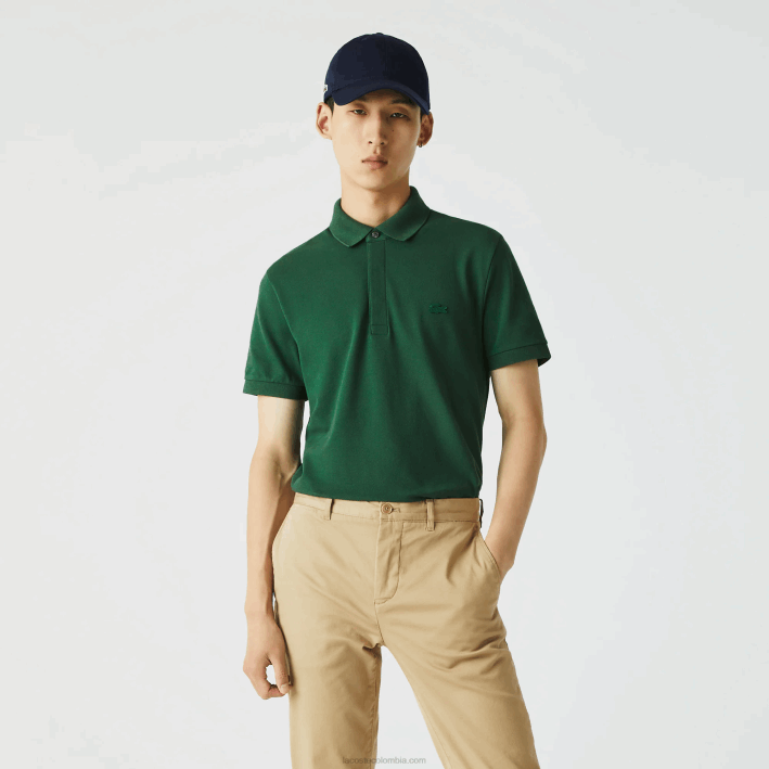 hombres Lacoste 6F24658 verde 132 polo de piqué de algodón elástico smart paris