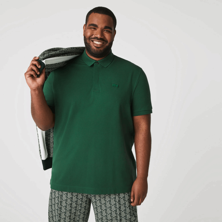 hombres Lacoste 6F24658 verde 132 polo de piqué de algodón elástico smart paris