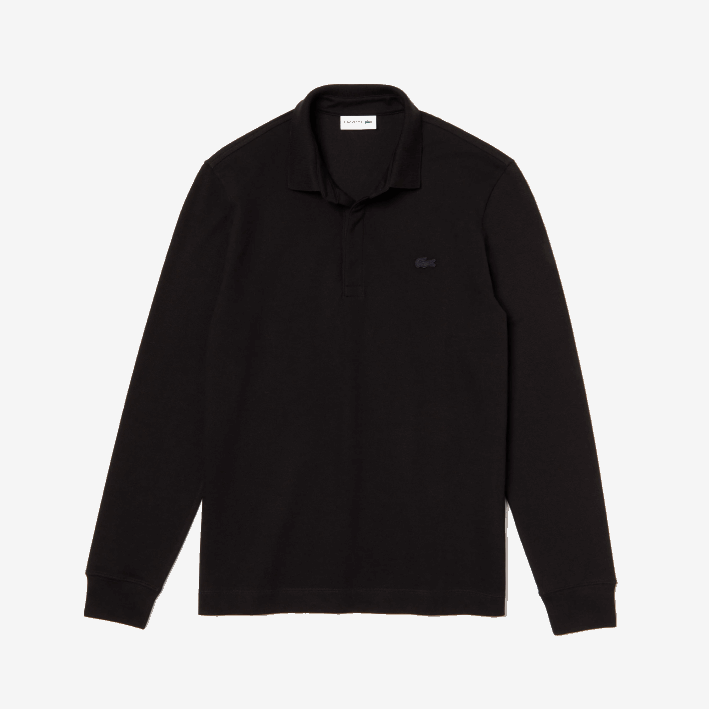 hombres Lacoste 6F24667 negro 031 polo de piqué de algodón elástico de manga larga smart paris