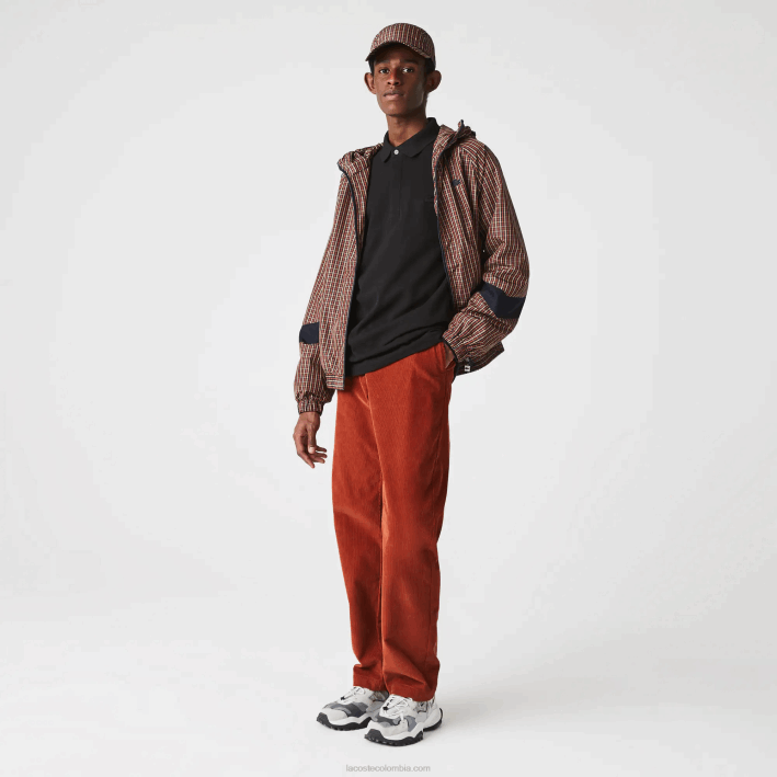 hombres Lacoste 6F24667 negro 031 polo de piqué de algodón elástico de manga larga smart paris