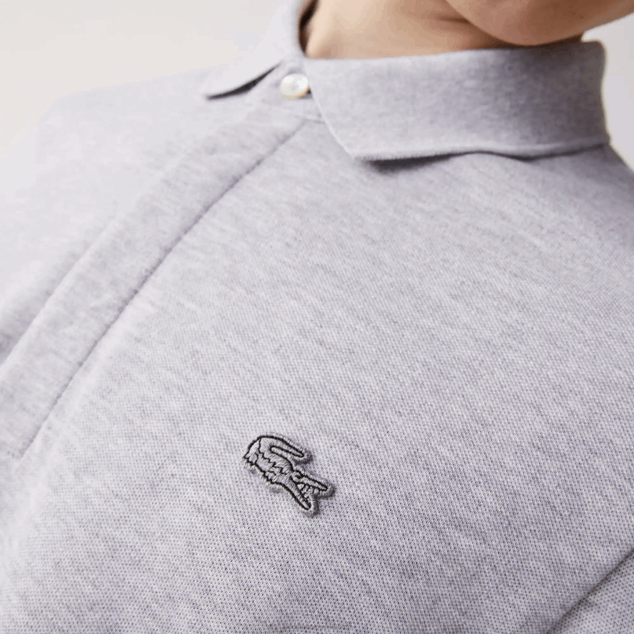 hombres Lacoste 6F24668 lomo gris cca polo de piqué de algodón elástico de manga larga smart paris