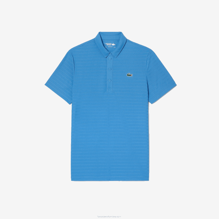 hombres Lacoste 6F2467 azul l99 polo de golf transpirable con textura deportiva