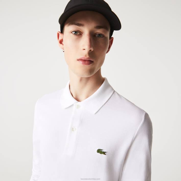 hombres Lacoste 6F24686 blanco 001 Polo slim fit de petit piqué