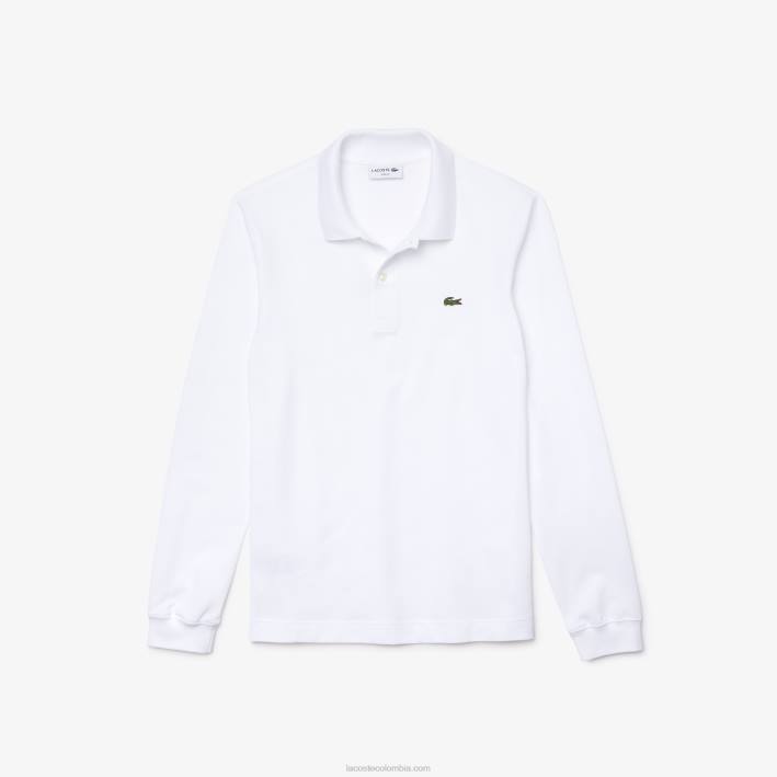 hombres Lacoste 6F24686 blanco 001 Polo slim fit de petit piqué