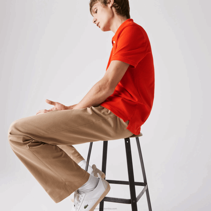 hombres Lacoste 6F24702 rojo 3b2 polo original l.12.12 slim fit