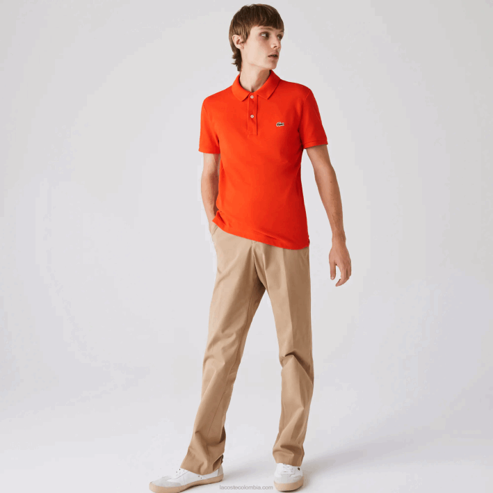 hombres Lacoste 6F24702 rojo 3b2 polo original l.12.12 slim fit