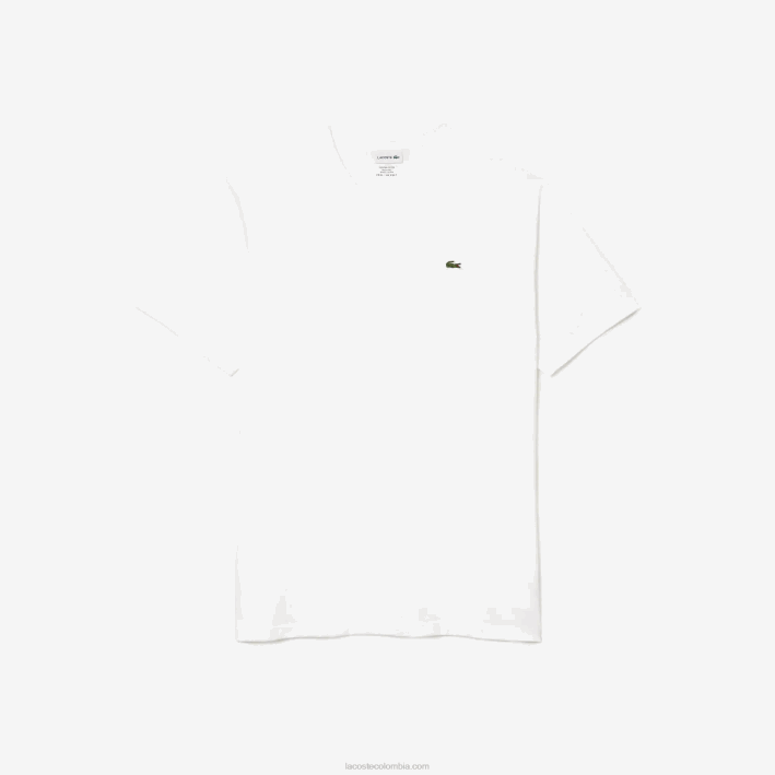 hombres Lacoste 6F24707 blanco 001 polo de algodón con cuello de pico de canalé regular fit (talla grande)