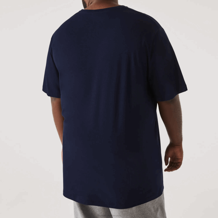 hombres Lacoste 6F24732 azul marino 166 polo de algodón con cuello de pico de canalé regular fit (talla grande)