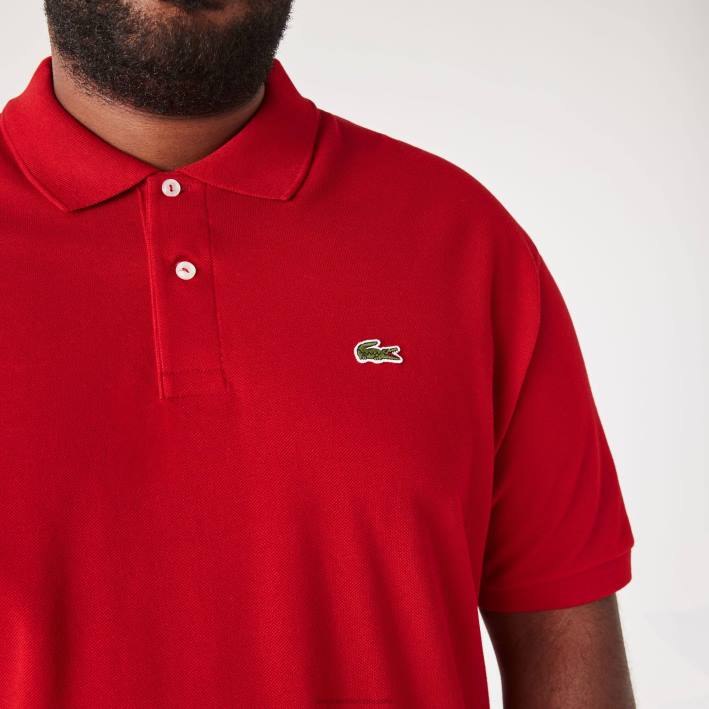 hombres Lacoste 6F24734 rojo 240 polo de algodón petit piqué - tallas grandes - grande