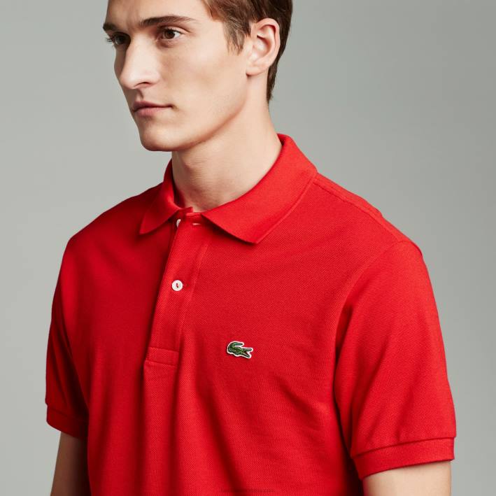 hombres Lacoste 6F24734 rojo 240 polo de algodón petit piqué - tallas grandes - grande