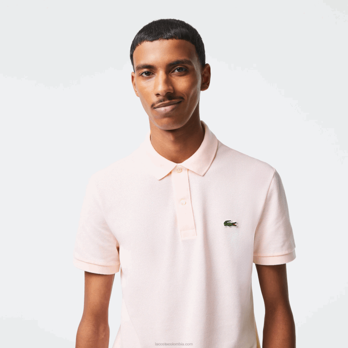 hombres Lacoste 6F24740 rosa claro t03 polo original l.12.12 slim fit