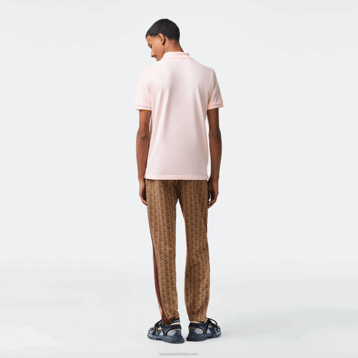 hombres Lacoste 6F24740 rosa claro t03 polo original l.12.12 slim fit