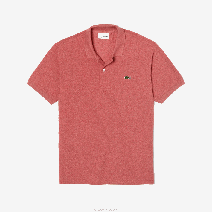 hombres Lacoste 6F24774 ku2 rojo polo jaspeado original l.12.12