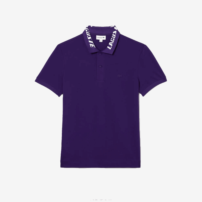 hombres Lacoste 6F24776 púrpura pfn polo de piqué elástico slim fit con logo