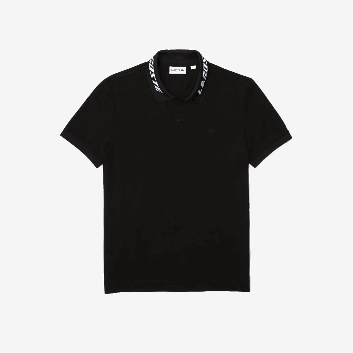 hombres Lacoste 6F24777 negro 031 polo de piqué elástico slim fit con logo