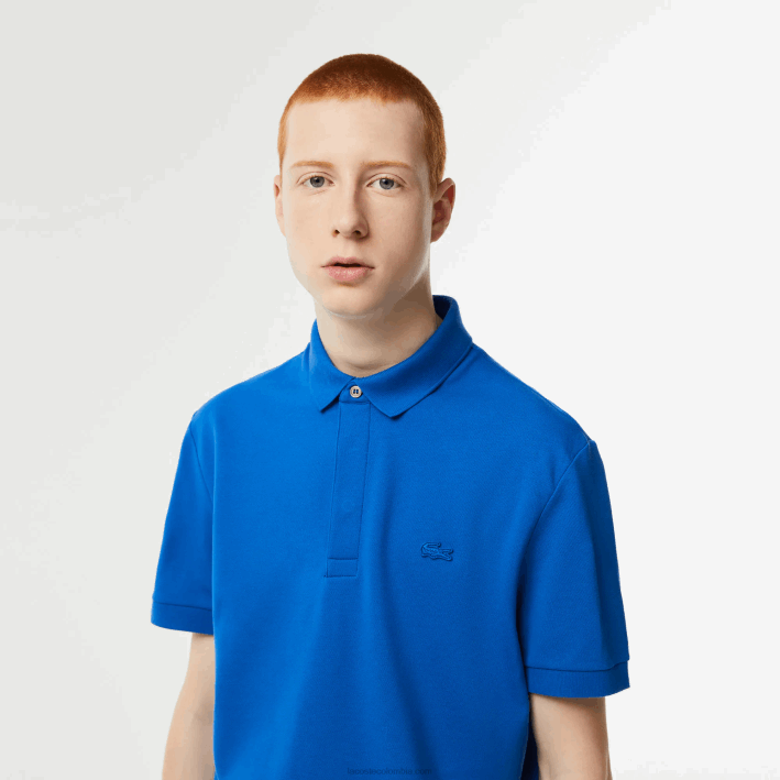 hombres Lacoste 6F2478 kxb azul polo de piqué de algodón elástico smart paris