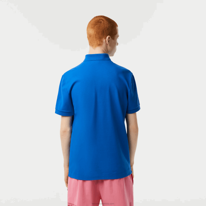 hombres Lacoste 6F2478 kxb azul polo de piqué de algodón elástico smart paris
