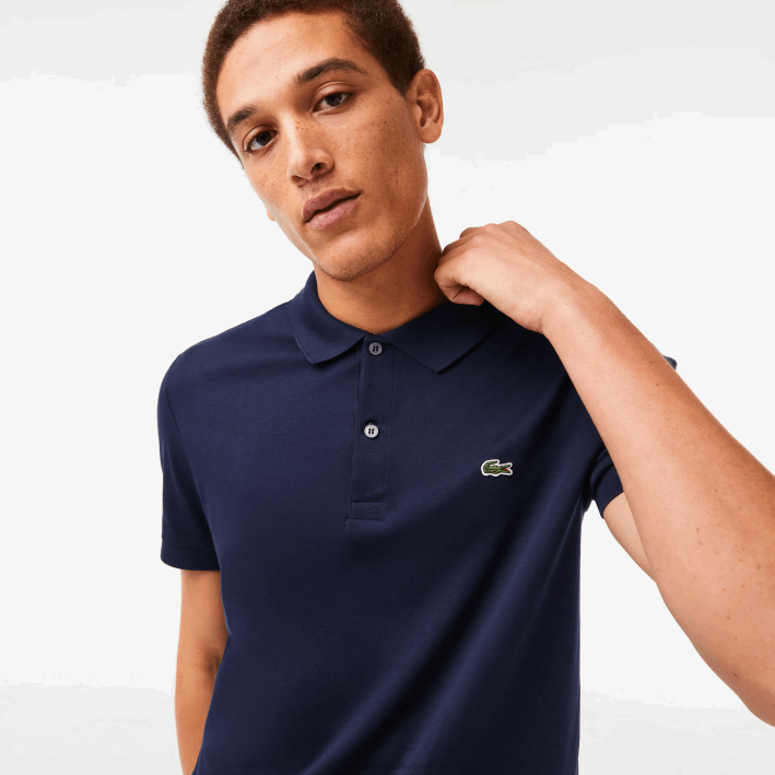 hombres Lacoste 6F24791 azul marino 166 polo de algodón pima regular fit