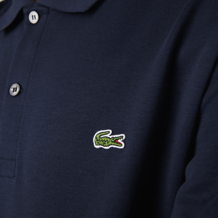 hombres Lacoste 6F24791 azul marino 166 polo de algodón pima regular fit