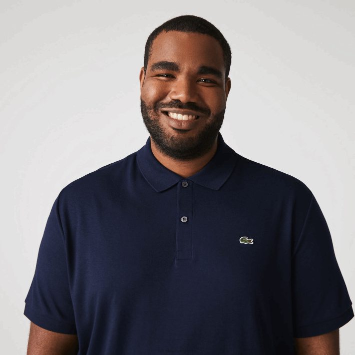 hombres Lacoste 6F24791 azul marino 166 polo de algodón pima regular fit