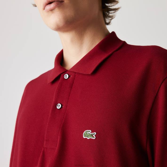 hombres Lacoste 6F24799 burdeos 476 polo de manga larga original l.12.12