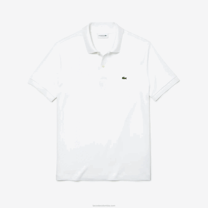 hombres Lacoste 6F24802 blanco 001 polo de algodón pima regular fit