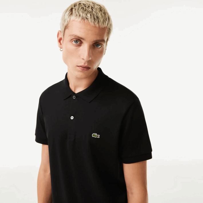 hombres Lacoste 6F24807 negro 031 polo de algodón pima regular fit