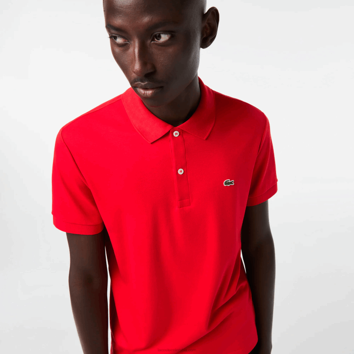 hombres Lacoste 6F24808 rojo 240 polo de algodón pima regular fit