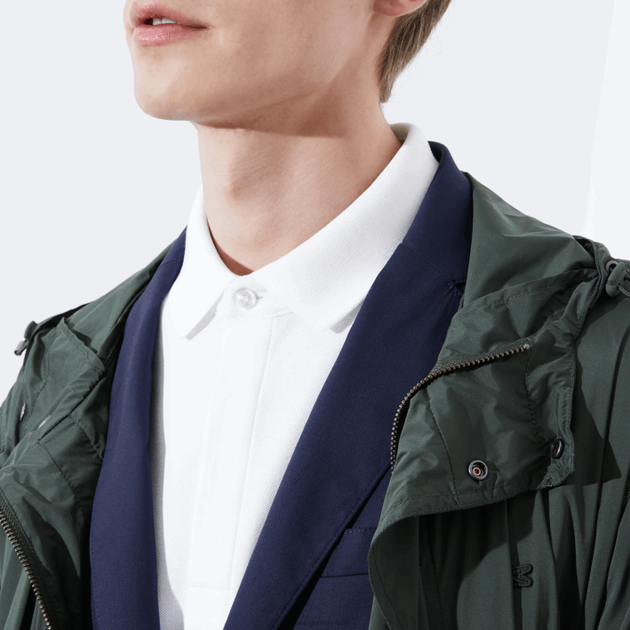 hombres Lacoste 6F2480 blanco 001 polo de piqué de algodón elástico smart paris