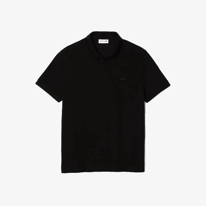 hombres Lacoste 6F2481 negro 031 polo de piqué de algodón elástico smart paris