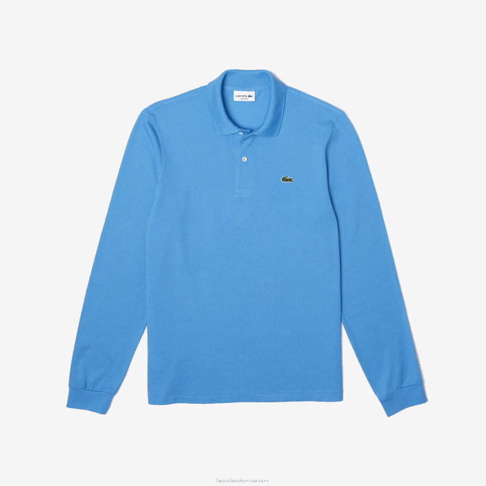 hombres Lacoste 6F24821 azul 4xa polo de manga larga original l.12.12