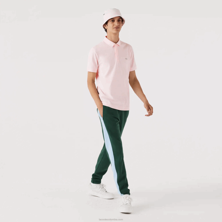 hombres Lacoste 6F24835 rosa claro t03 polo de piqué de algodón elástico smart paris