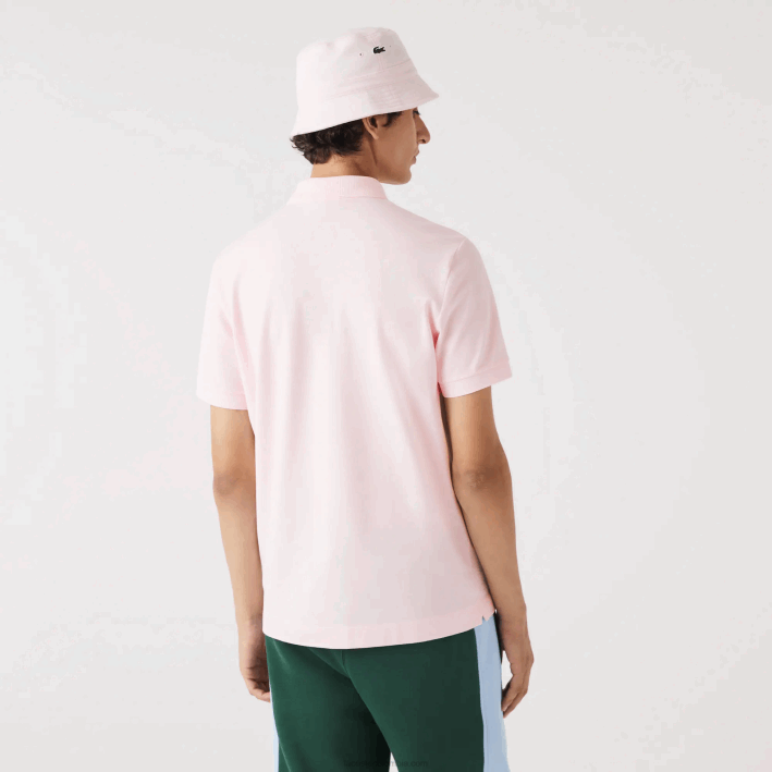 hombres Lacoste 6F24835 rosa claro t03 polo de piqué de algodón elástico smart paris