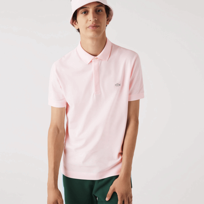 hombres Lacoste 6F24835 rosa claro t03 polo de piqué de algodón elástico smart paris