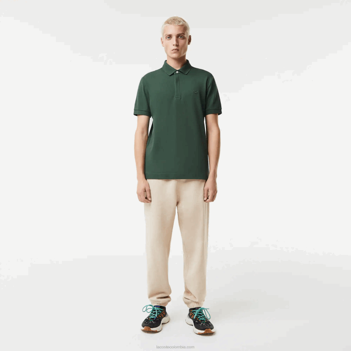 hombres Lacoste 6F24854 verde 5hx polo de piqué de algodón elástico smart paris